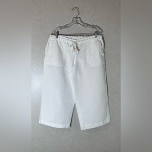 Lauren Ralph Lauren Casual White Cropped Pants Sz L Wide Leg